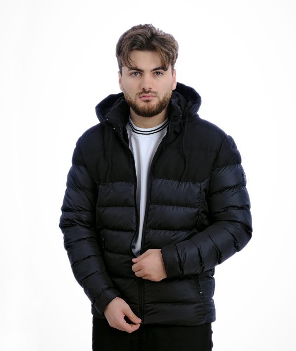 Czk Siyah Collection Şapkalı Kışlık Erkek Mont