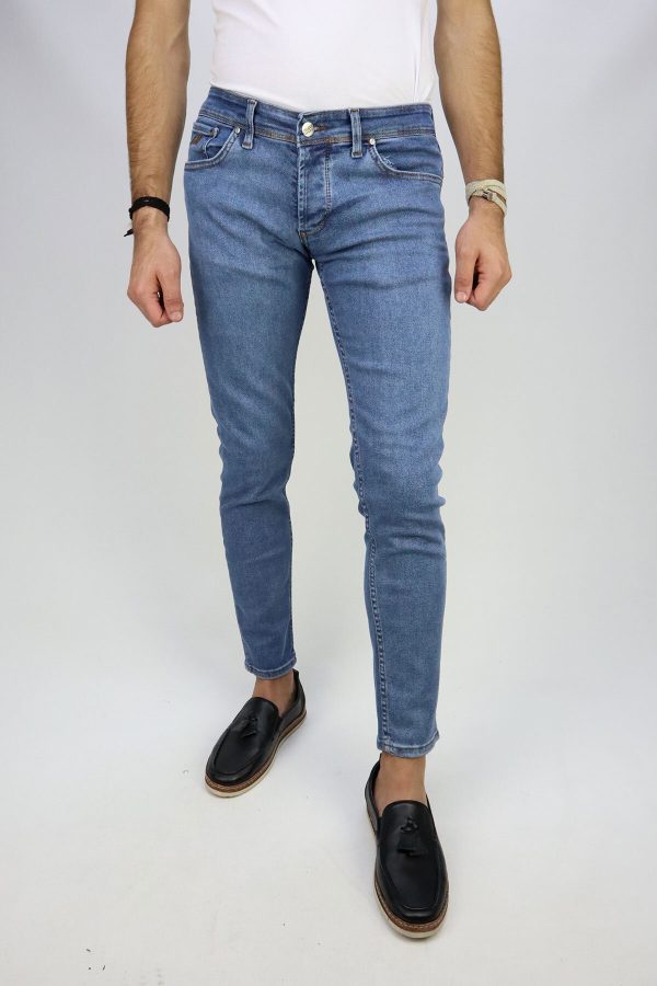 H&M Denim  Blu Gri Slim Fit Erkek Kot Pantolon