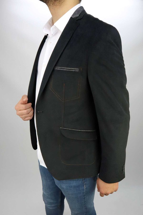 Vito Andolini Siyah Kadife Slim Fit Ceket