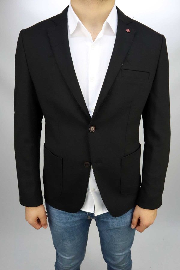 Vito Andolini Saçaklı Siyah Slim Fit Ceket
