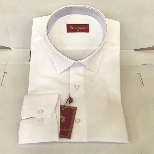 M-Vito Andolini Beyaz Düz Slim Fit Erkek Gömlek
