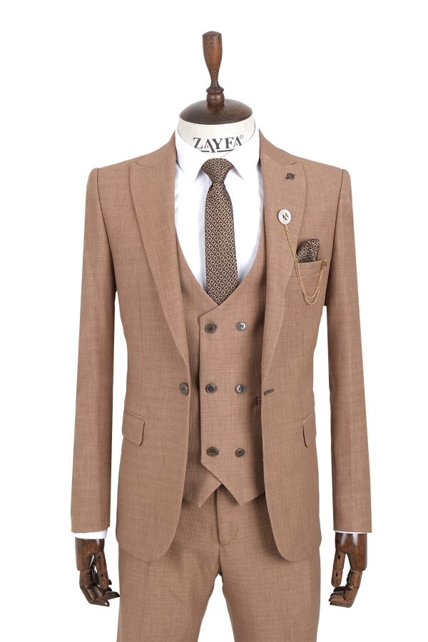 Vito Andolini Sütlü Kahve Slim Fit Erkek Takim Elbise