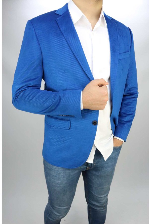 Zayfon Mavi Slim Fit Ceket