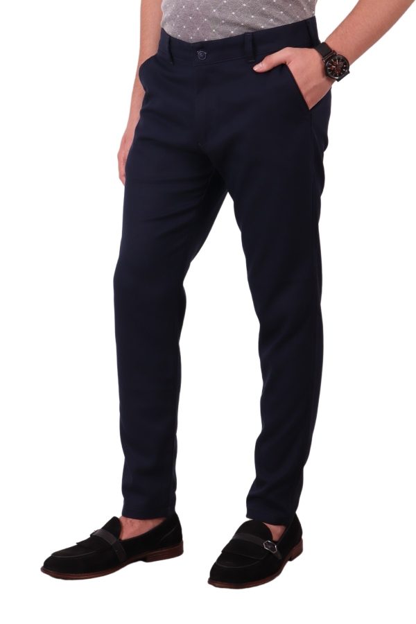 Zayfa Lacivert Slim Fit Erkek Keten Pantolon